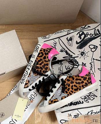 Golden Goose Super-star Leopard Glitter Grafitti Sneaker 