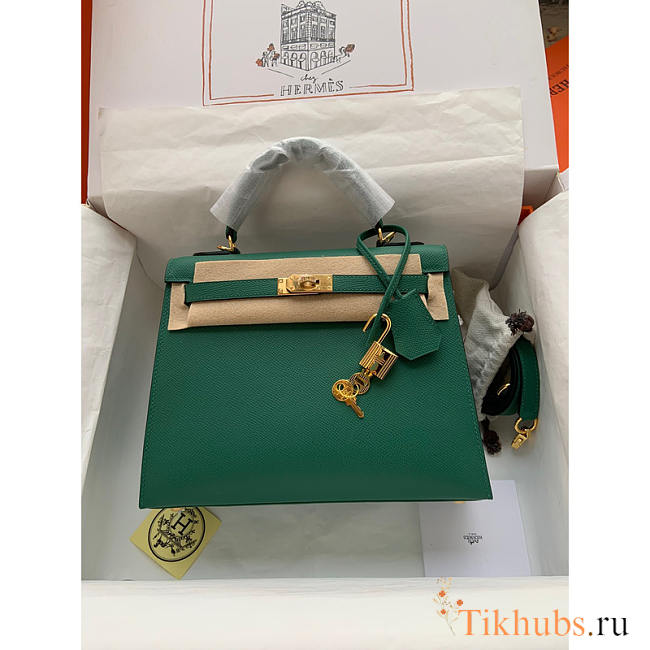 Hermes Kelly Epsom 28 Gold Hardware Green 28cm - 1