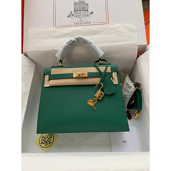 Hermes Kelly Epsom 28 Gold Hardware Green 28cm