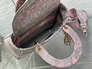 Dior Medium Lady D-Lite Bag Gray and Pink 24cm - 6