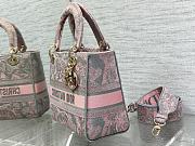 Dior Medium Lady D-Lite Bag Gray and Pink 24cm - 4