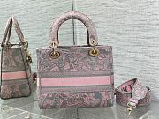 Dior Medium Lady D-Lite Bag Gray and Pink 24cm - 3