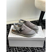 Dior x Birkenstock Tokio Mule Gray Nubuck Calfskin - 1