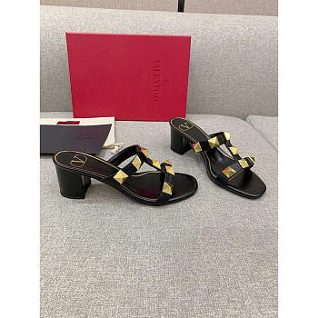 Valentino Roman Stud Black Heel 6cm