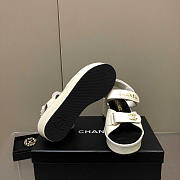 Chanel Leather Sandals White - 6