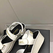 Chanel Leather Sandals White - 2