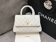 Chanel 23P Small Coco Handle Bag Caviar White 23cm - 1