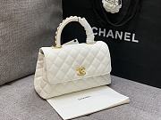 Chanel 23P Small Coco Handle Bag Caviar White 23cm - 4