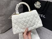 Chanel 23P Small Coco Handle Bag Caviar White 23cm - 6