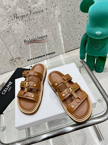 Celine Slides Tippi In Calfskin Tan