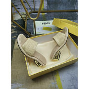 Fendi Baguette Canary Raffia Sandals Heel 6cm - 6