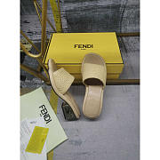 Fendi Baguette Canary Raffia Sandals Heel 6cm - 2