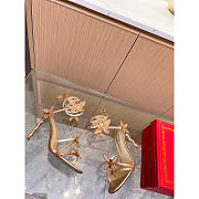 Rene Caovilla Leruy Diamante Butterfly Wrap High Heel Sandals Gold 10cm - 2