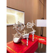 Rene Caovilla Leruy Diamante Butterfly Wrap Sandals White Heel 10cm - 3