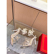 Rene Caovilla Leruy Diamante Butterfly Wrap Sandals White Heel 10cm - 2