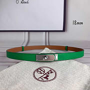 Hermes Mini Kelly Green Silver Belt - 1