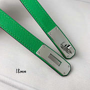 Hermes Mini Kelly Green Silver Belt - 3