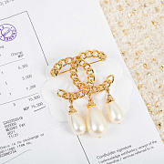 Chanel CC Pearl Brooch - 1