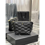 YSL Sade Pouch in Quilted Lambskin Black 26x19x11cm - 1