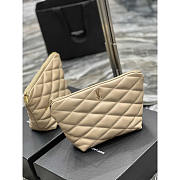 YSL Sade Pouch in Quilted Lambskin Beige 26x19x11cm - 2