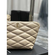 YSL Sade Pouch in Quilted Lambskin Beige 26x19x11cm - 3