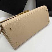 YSL Cassandra Medium Top Handle Beige Grain Leather 24.5×20×11.5cm - 3