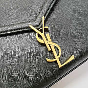 YSL Cassandra Medium Top Handle Dark Green Grain Leather 24.5×20×11.5cm - 2