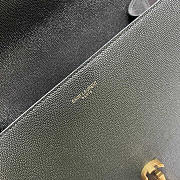 YSL Cassandra Medium Top Handle Dark Green Grain Leather 24.5×20×11.5cm - 3