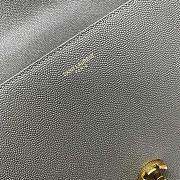 YSL Cassandra Medium Top Handle Gray Grain Leather 24.5×20×11.5cm - 3