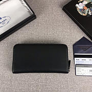 Prada Leather Long Wallet Black 20x10cm - 2