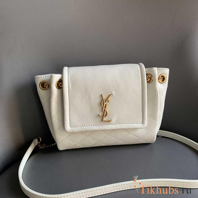 YSL Mini Nolita In Lambskin White 18x13x6cm - 1