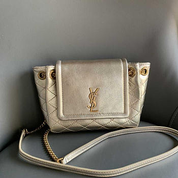 YSL Mini Nolita In Lambskin Gold 18x13x6cm