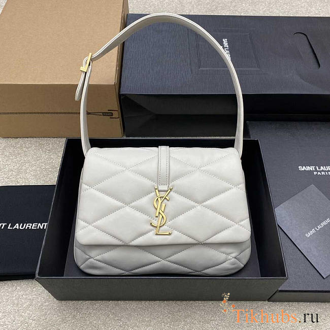 YSL Le 57 Hobo White Shoulder Bag 24x18x5.5cm - 1