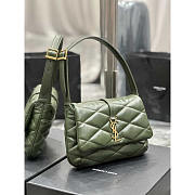 YSL Le 57 Hobo Green Shoulder Bag 24x18x5.5cm - 3