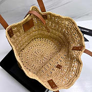 YSL Panier Medium Bag Crochet Raffia Beige 48x30x26cm - 3