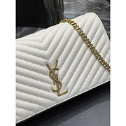 YSL Supple Kate 99 Calfskin Shoulder Bag White 26x13.5x4.5cm - 2