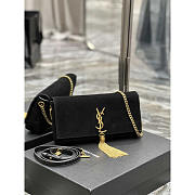 YSL Kate Medium Bag Suede With Tassels Black 26x13.5x4.5cm - 4