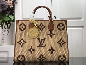 Louis Vuitton LV Raffia Onthego MM Brown 35x27x14cm