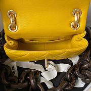 Chanel Mini Flap Bag Lambskin Wenge Wood Gold Yellow 11x18x7cm - 2