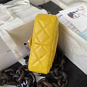 Chanel Mini Flap Bag Lambskin Wenge Wood Gold Yellow 11x18x7cm - 5