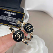 Chanel Metal CC Earrings Gold And Black - 3