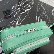 Prada Nappa Antique Leather Multi-pocket Green Bag 22x10.5x7cm - 3