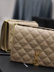 YSL Quilted Becky shoulder Bag Beige 25x17x7cm - 2