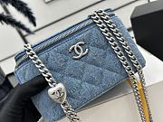 Chanel 23P Vanity Case Blue Denim 17x9.5x8cm - 2