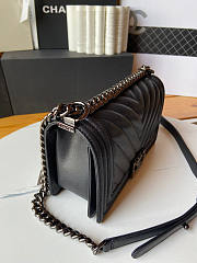 Chanel Leboy Chevron Black Caviar Black Hardware 25cm - 3