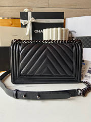 Chanel Leboy Chevron Black Caviar Black Hardware 25cm - 5