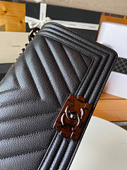 Chanel Leboy Chevron Black Caviar Black Hardware 25cm - 6