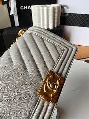 Chanel Leboy Chevron Grey Caviar Gold 25cm - 2