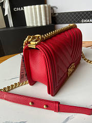 Chanel Leboy Chevron Red Caviar Gold 25cm - 4