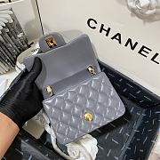 Chanel Mini Flap Bag Grey Lambskin Gold 17cm - 3